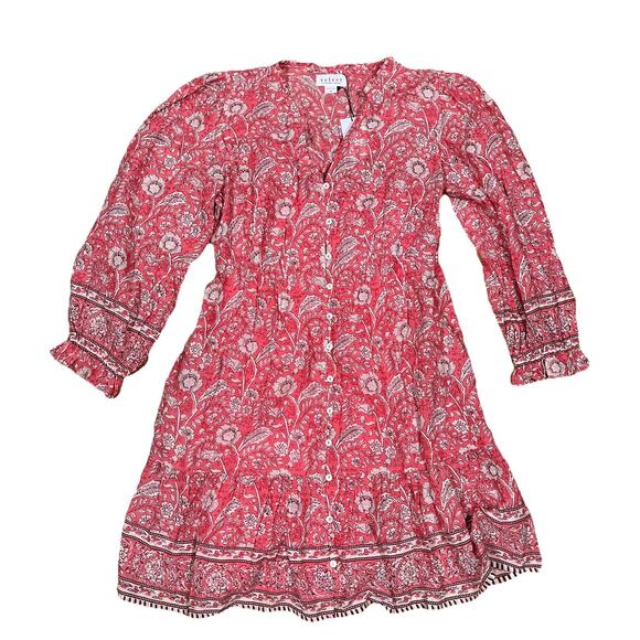 Velvet by Graham & Spencer Dresses & Skirts - NWT Velvet Graham & Spencer Dress Pink Floral Boho Button Medium Built in Slip